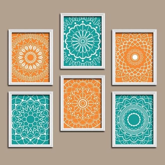 Orange And Turquoise Wall Art In Latest Turquoise Orange Wall Art Kitchen Canvas Artworktrmdesign (View 1 of 15)