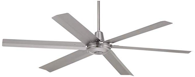 Outdoor Ceiling Fans At Amazon Within Widely Used 60" Turbina Max Brushed Steel Outdoor Ceiling Fan – – Amazon (Photo 1 of 15)