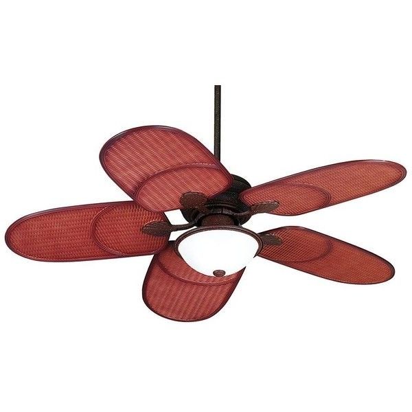 Outdoor Ceiling Fans Under $200 Within Most Popular 52" Casa Vieja Rattan Outdoor Tropical Ceiling Fan ($200) ❤ Liked (View 15 of 15)