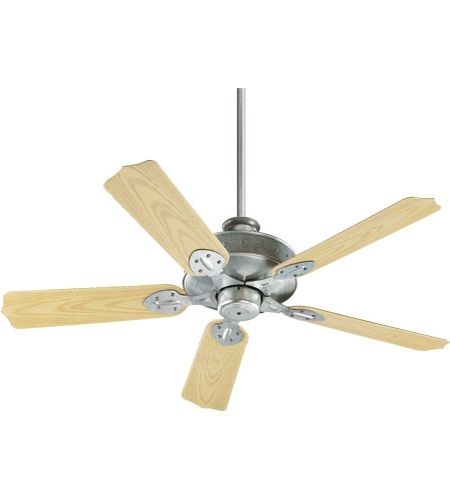 Outdoor Ceiling Fans With Galvanized Blades Throughout Most Up To Date Quorum 137525 9 Hudson 52 Inch Galvanized With Medium Oak Blades (Photo 6 of 15)