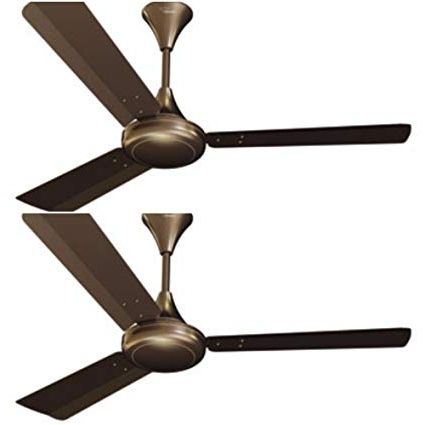 Outdoor Ceiling Fans With Guard With Latest Buy V Guard 1200 Mm Sweep Glado 400 Ceiling Fan Brown With 3 Year (Photo 9 of 15)