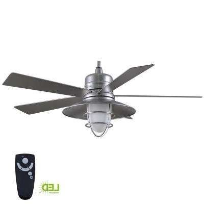 Outdoor Ceiling Fans With Led Lights Regarding 2018 Wet Rated – Outdoor – Ceiling Fans – Lighting – The Home Depot (Photo 6 of 15)