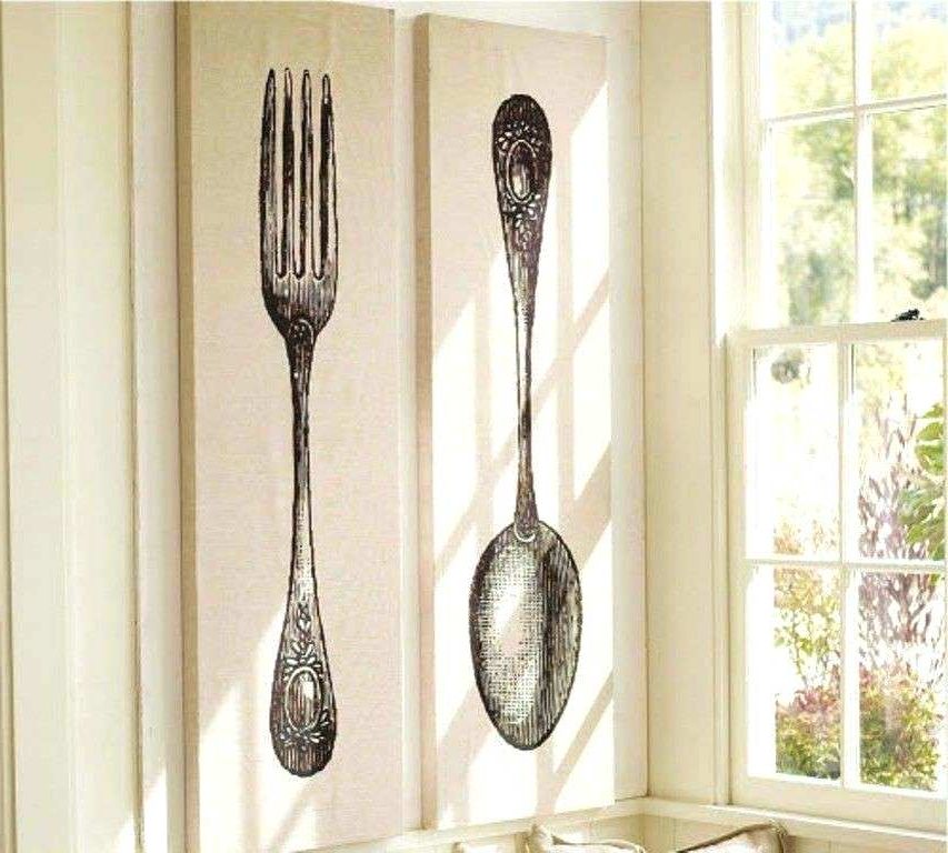 Oversized Cutlery Wall Art Within Most Popular Silverware Wall Decor Oversized Cutlery Wall Art Buy Oversized Fork (View 11 of 15)