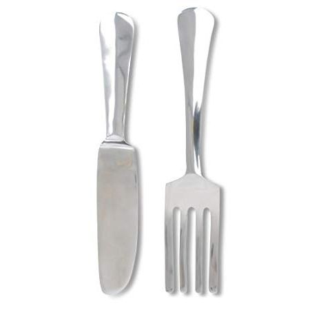 Oversized Cutlery Wall Art Within Popular Extra Large Aluminium Knife & Fork Cutlery Set Wall Art Decoration (View 3 of 15)