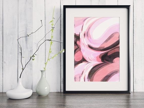 Pink Abstract Wall Art In Recent Abstract Wall Art Art Pink Abstract Art Prints Wall Art Prints (View 13 of 15)
