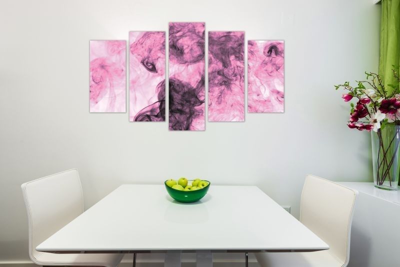 Pink Abstract Wall Art With Fashionable Abstract Wall Art Decoration Pink Smoke (View 14 of 15)