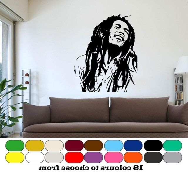 Popular 3d Poster Classic Bob Marley Wall Graphic Vinyl Mural Sticker Cool With Regard To Bob Marley Wall Art (Photo 1 of 15)