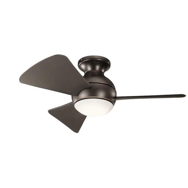 Popular Brown Outdoor Ceiling Fan With Light Within Kichler 330150oz Sola 34" Outdoor Ceiling Fan With Light In Olde (Photo 8 of 15)