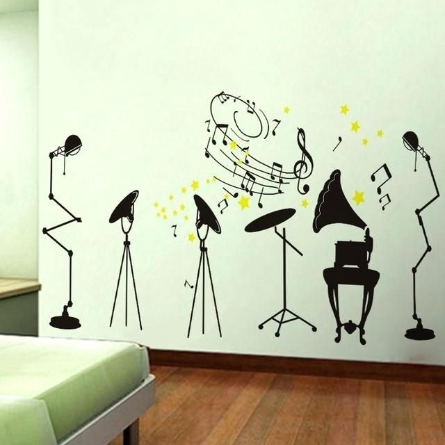 Popular Music Theme Wall Art Throughout Music Theme Wall Art Personalized Fashion Creative Music Theme Wall (Photo 1 of 15)
