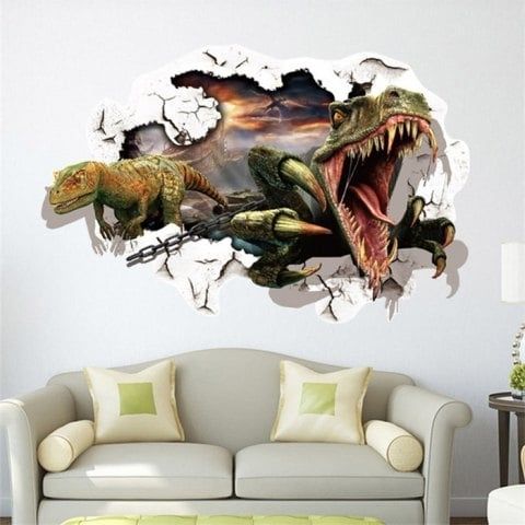 Preferred Animals 3d Wall Art With 2018 3d Dinosaur Removable Wall Stickers Animals Room Window (View 10 of 15)