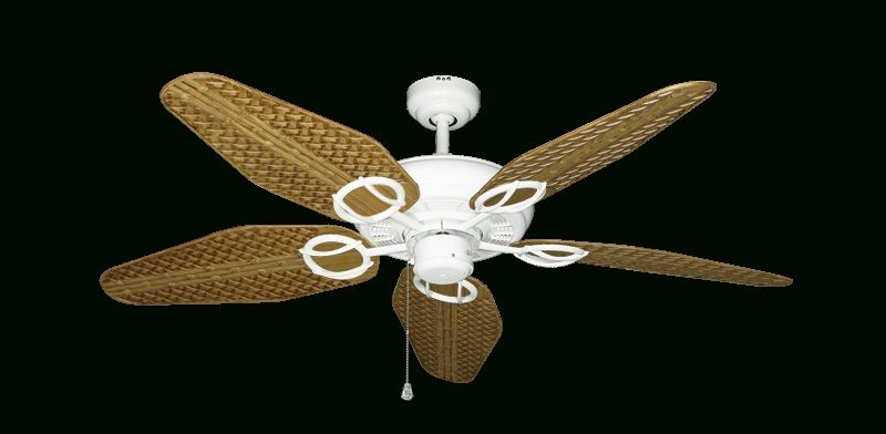 Preferred Outdoor Ceiling Fans With Plastic Blades Inside Trinidad Ceiling Fan In Pure White With 52" Outdoor Weave Walnut (Photo 10 of 15)