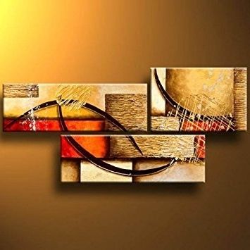 Recent Abstract Canvas Wall Art Iii In Buy 3 Pics Abstract Paintings Modern Art Oil Painting On Canvas Wall (View 9 of 15)