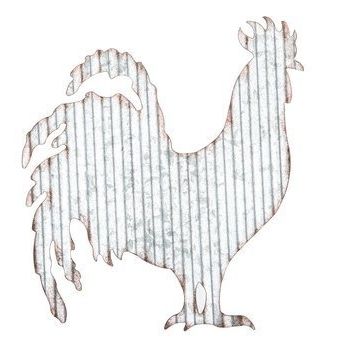 Recent Amazon: Corrugated Metal Rooster Wall Farmhouse Or Farm Decor Throughout Metal Rooster Wall Decor (View 3 of 15)