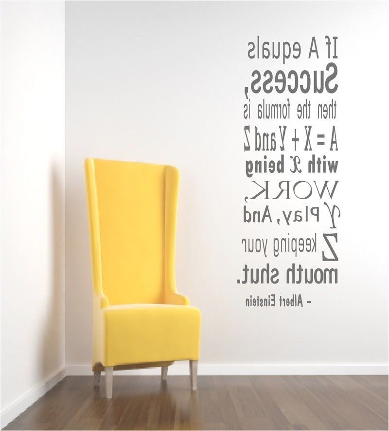 Recent Inspirational Wall Decals For Office Intended For Einstein Success Quote Wall Decals Inspirational Wall Quote College (View 13 of 15)
