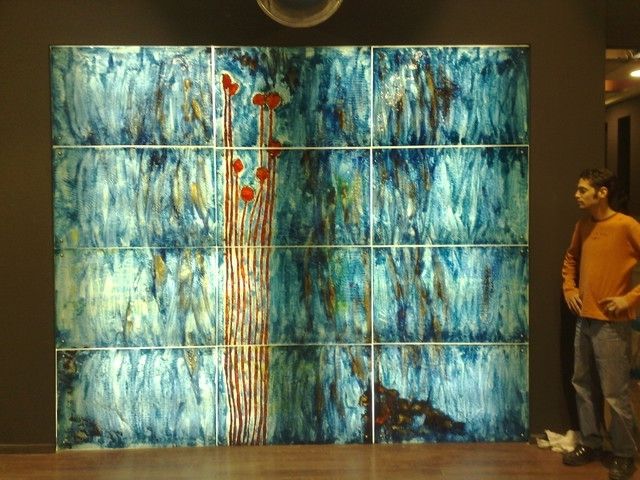 Recent Modern Glass Wall Art Regarding Abstract Glass Wall Art Stained Glass Art Wall Decor Oversized (View 9 of 15)