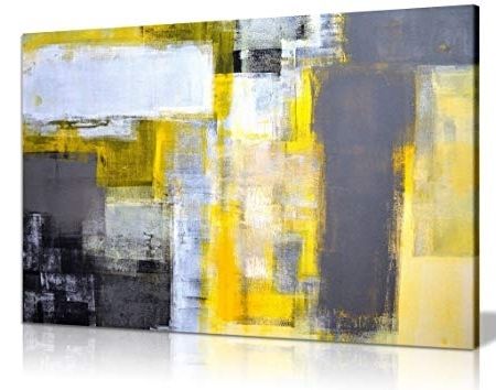 Featured Photo of The 15 Best Collection of Yellow and Grey Abstract Wall Art