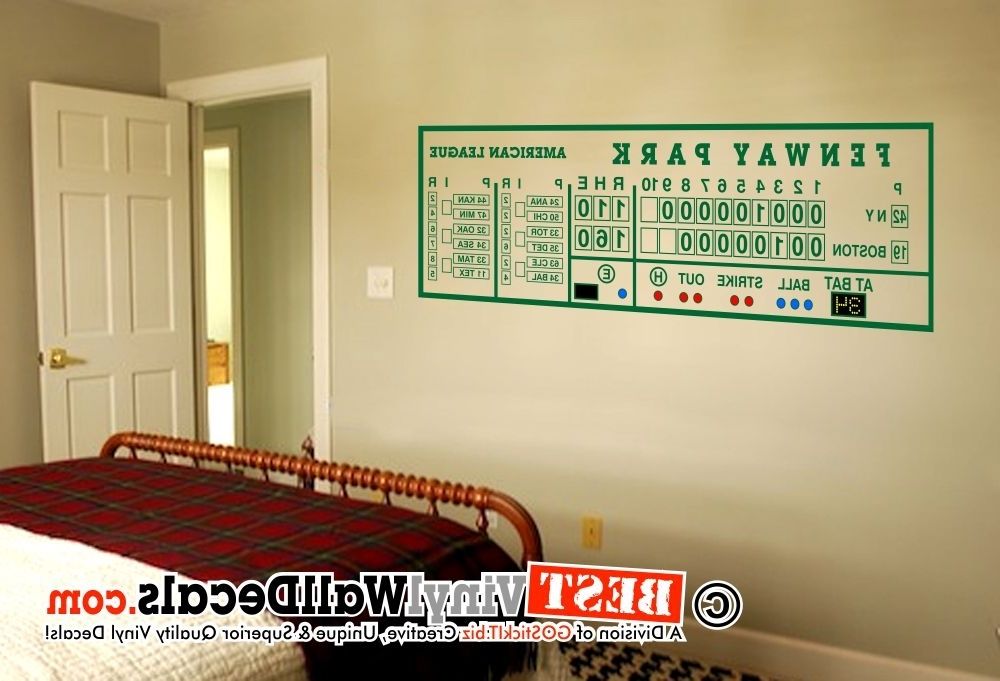 Red Sox Wall Decals Intended For Recent Fenway Park Scoreboard Green Monster (Photo 1 of 15)