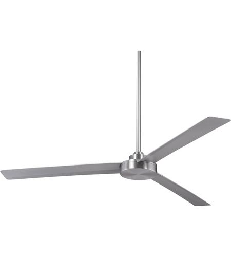 Roto 62 Inch Brushed Aluminum With Silver Blades Outdoor Ceiling Fan Within Well Liked Outdoor Ceiling Fans With Aluminum Blades (Photo 1 of 15)