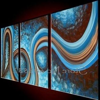 Three Panel Wall Art In Preferred High Quality Hand Paint 3 Panel Canvas Art Abstract Group Painting (Photo 15 of 15)