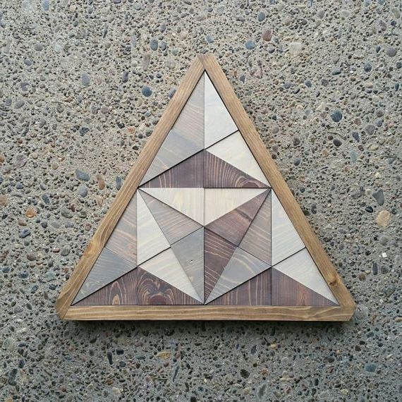 Trendy 3d Triangle Wood Art, Geometric Wall Art, Home Decor, Triangle Inside 3d Triangle Wall Art (View 14 of 15)