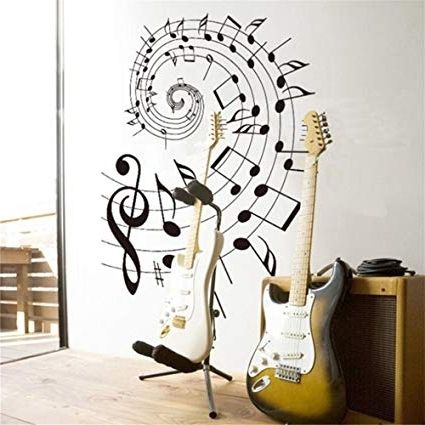 Trendy Amazon: Music Wall Decals Music Decor Music Note Wall Decals For Music Note Wall Art (Photo 1 of 15)