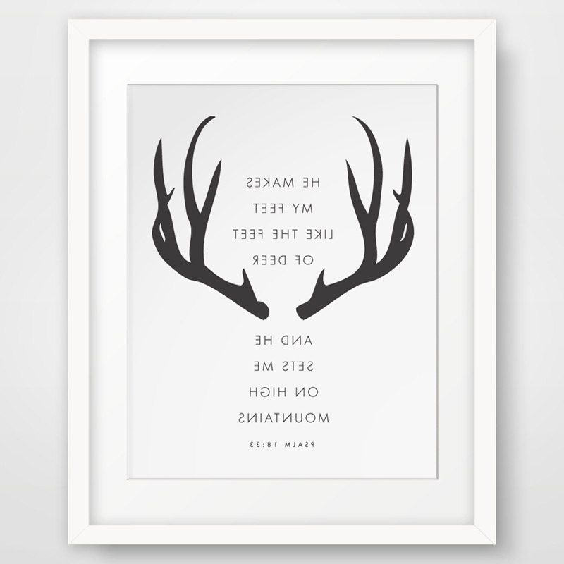 Trendy Christian Canvas Wall Art For Deer, Bible Verse,print, Christian Printable Wall Wall Picture (Photo 10 of 15)
