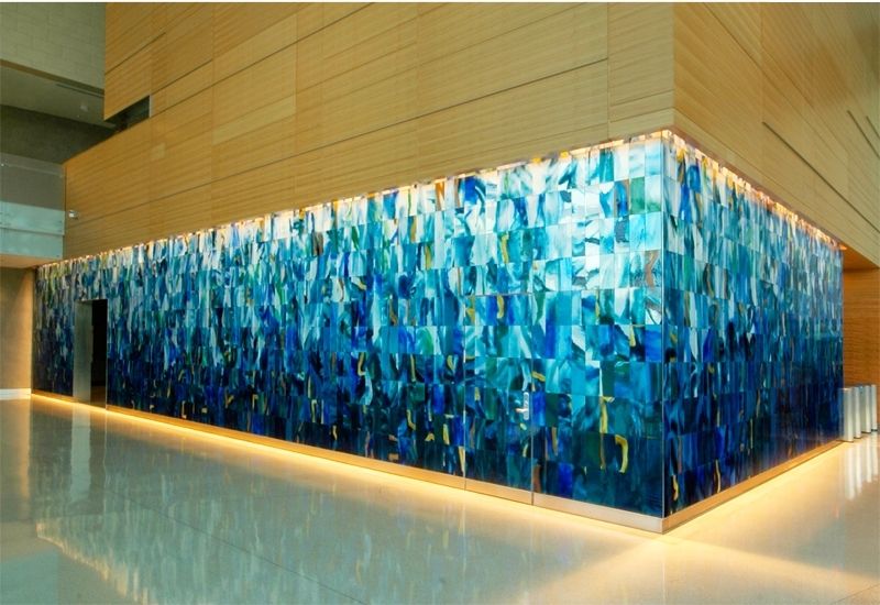 Trendy Glass Wall Artworks Regarding Art Glass Installation: Calstrs Headquarters (View 3 of 15)
