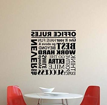 Trendy Inspirational Wall Decals For Office With Amazon: Office Rules Wall Decal Quote Inspirational Lettering (View 2 of 15)