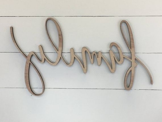 Trendy Wooden Words Wall Art In Family Wooden Wall Word Sign Wooden Word Wooden Words (View 13 of 15)