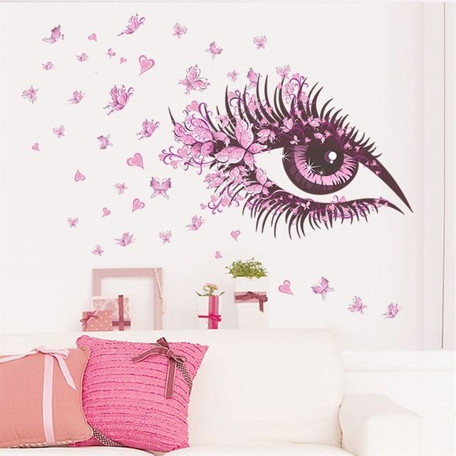 Wall Art For Girls Throughout Famous Flower Fairy Eyelash Butterfly Wall Stickers For Girls Room Decor (View 1 of 15)