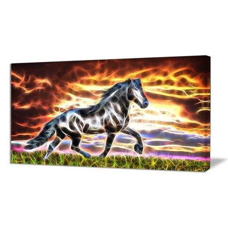 Well Known Design Art Abstract Horse Animal Single Panel Canvas Wall Art With Abstract Horse Wall Art (View 8 of 15)