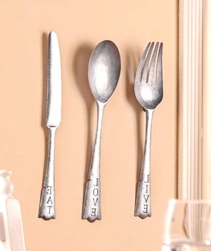 Well Known Oversized Cutlery Wall Art Within 2. Silver Fork Knife Spoon Wall Decor U2022 Walls Decor (Photo 12 of 15)