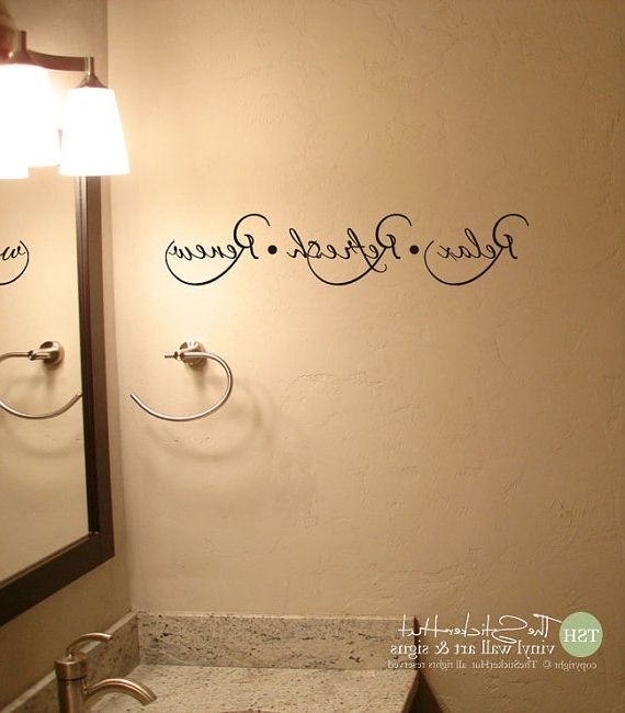 Well Known Relax Refresh Renew Bathroom Decor Home Sayings – Eventsbymsk Inside Shower Room Wall Art (View 14 of 15)
