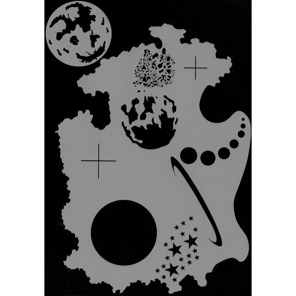 Well Known Space Stencils For Walls With Space & Planet Stencil (Photo 12 of 15)