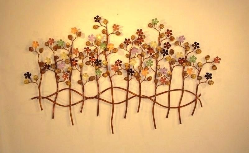 Well Known Wall Decor Sculptures Metal Wall Art Flower Botanical Metal Wall Within Botanical Metal Wall Art (View 4 of 15)