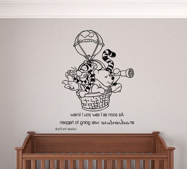 Well Known Winnie The Pooh Hot Air Balloon Adventure Wall Decal Inside Winnie The Pooh Wall Art (View 1 of 15)