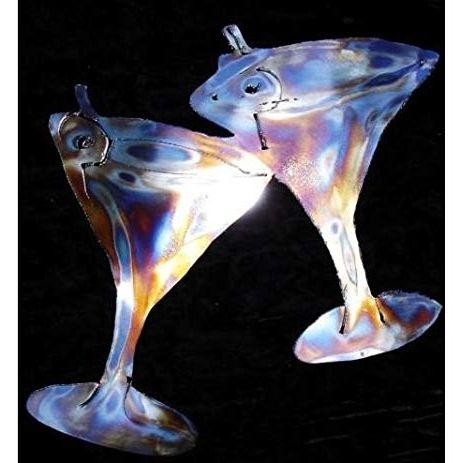 Well Liked Amazon: Martini Glasses Cocktail Metal Wall Accent Art Decor With Martini Metal Wall Art (View 8 of 15)
