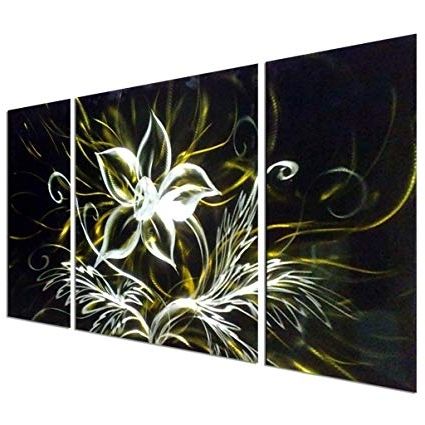 Well Liked Amazon: Pure Art Stunning Night Flower Abstract Aluminum Metal With Regard To Abstract Aluminium Wall Art (View 15 of 15)