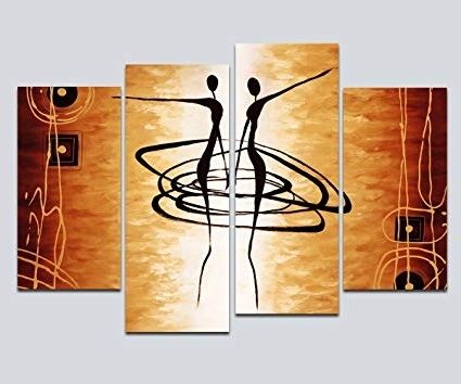 Well Liked Amazon: Wieco Art Large 4 Piece Modern Stretched And Framed Throughout Abstract African Wall Art (View 6 of 15)