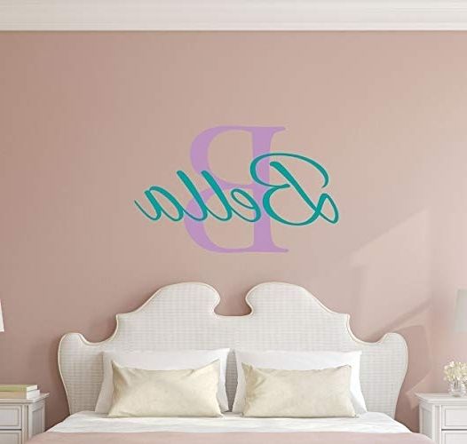 Well Liked Baby Name Wall Art Intended For Amazon: Custom Name Girls Boys Wall Decal Monogram (View 3 of 15)