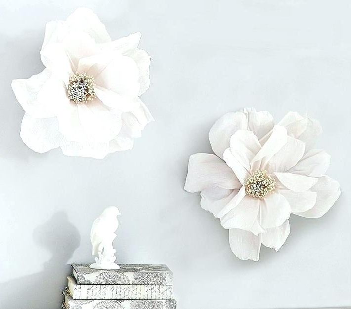 Well Liked Ceramic Flower Wall Art White Flower Wall Art Large Paper Flowers Within Ceramic Flower Wall Art (Photo 13 of 15)