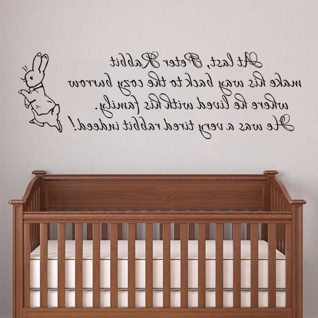 Well Liked Peter Rabbit Wall Art Pertaining To Baby Nursery Wall Decal Peter Rabbit Wall Sticker Vinyl Lettering (View 1 of 15)