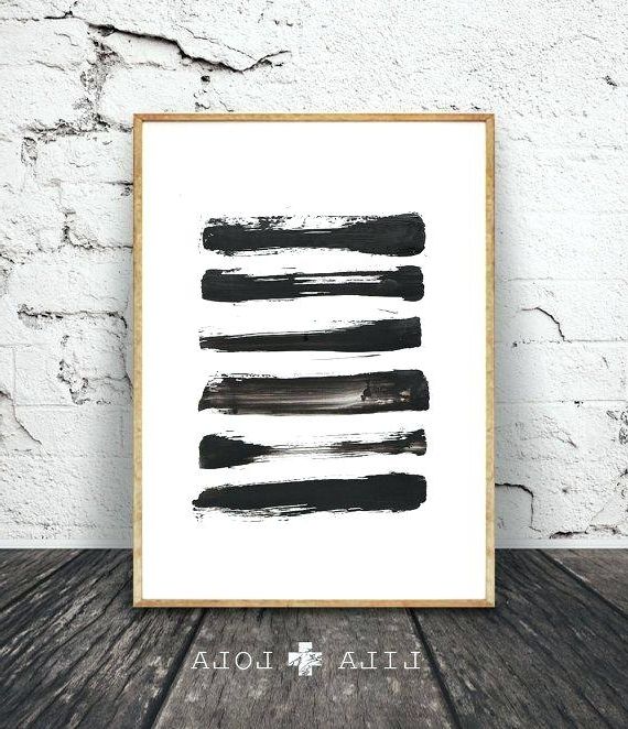 Well Liked West Elm Abstract Wall Art For Black And White Abstract Wall Art Brush Stroke Print Printable (Photo 9 of 15)