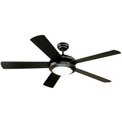 Westinghouse 7801665 Comet 52 Inch Matte Black Indoor Ceiling Fan Intended For Most Recent Outdoor Ceiling Fan With Light Under $ (View 8 of 15)