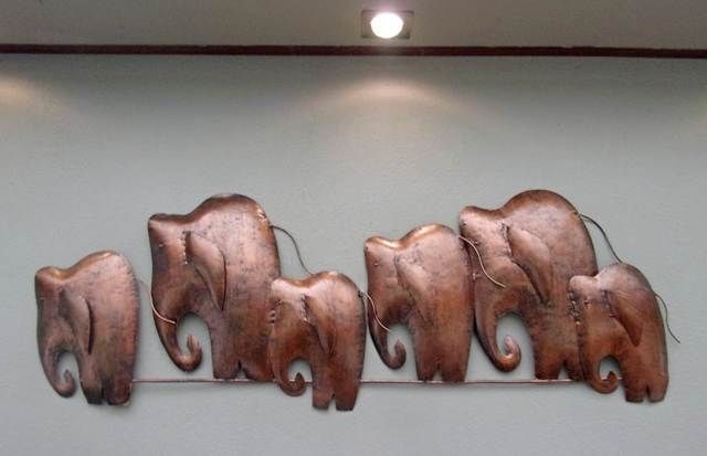 Widely Used Abstract Elephant Wall Art Pertaining To Unusual 3d Abstract Copper Elephant Wall Art Hand Made Metal (Photo 15 of 15)