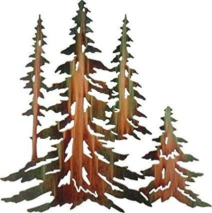 Widely Used Pine Tree Wall Art For Amazon: Pine Tree Stand – Large Metal Wall Art Sculpture: Home (Photo 3 of 15)