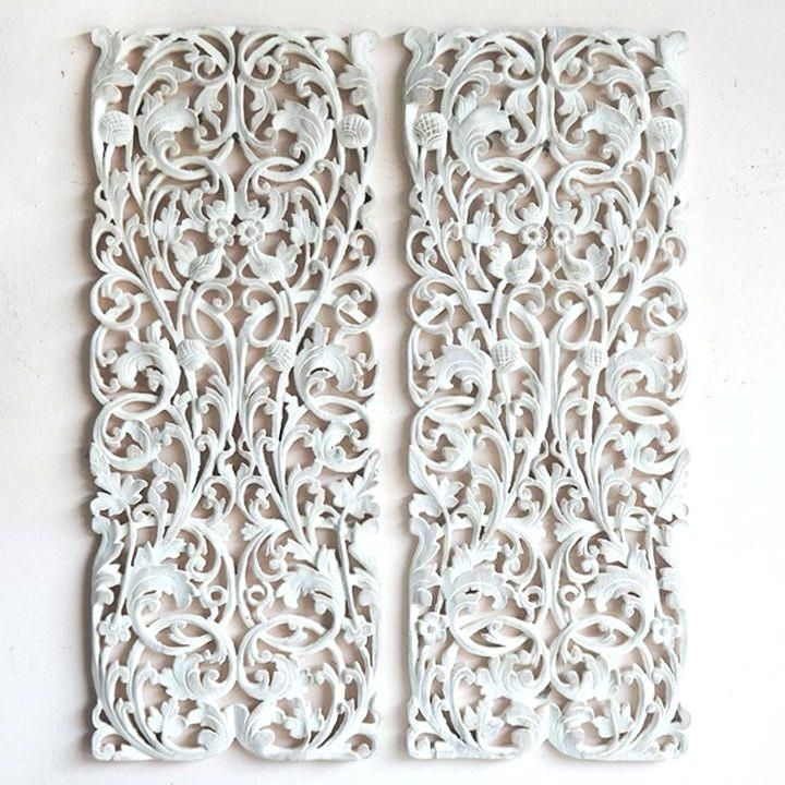 Wooden Wall Art Panels In Preferred Wall Carved Carved Wood Wall Panel Pair Of Wall Art Panel Wood (Photo 1 of 15)