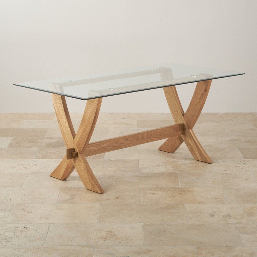 Featured Photo of 2024 Latest Glass Dining Tables with Oak Legs