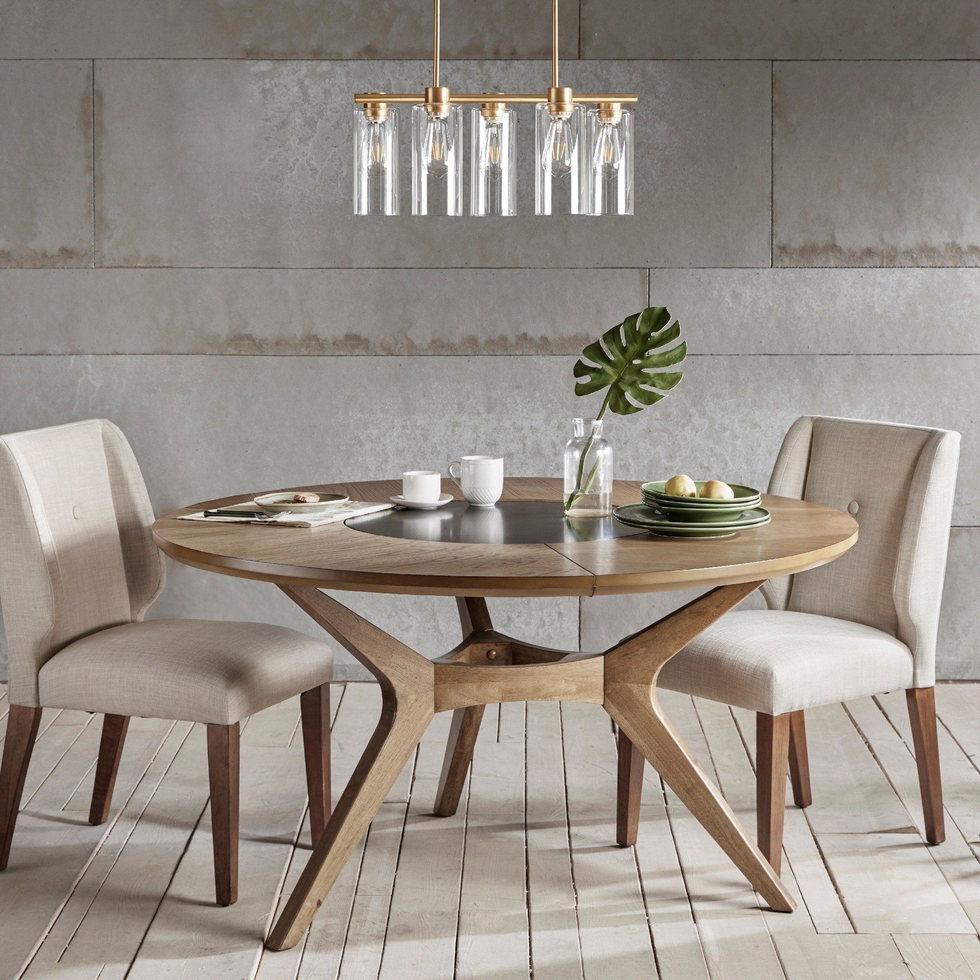2017 Metro Dining Tables Throughout Shop Ink+Ivy Metro Natural Oak Round Dining Table – Free Shipping (View 23 of 25)