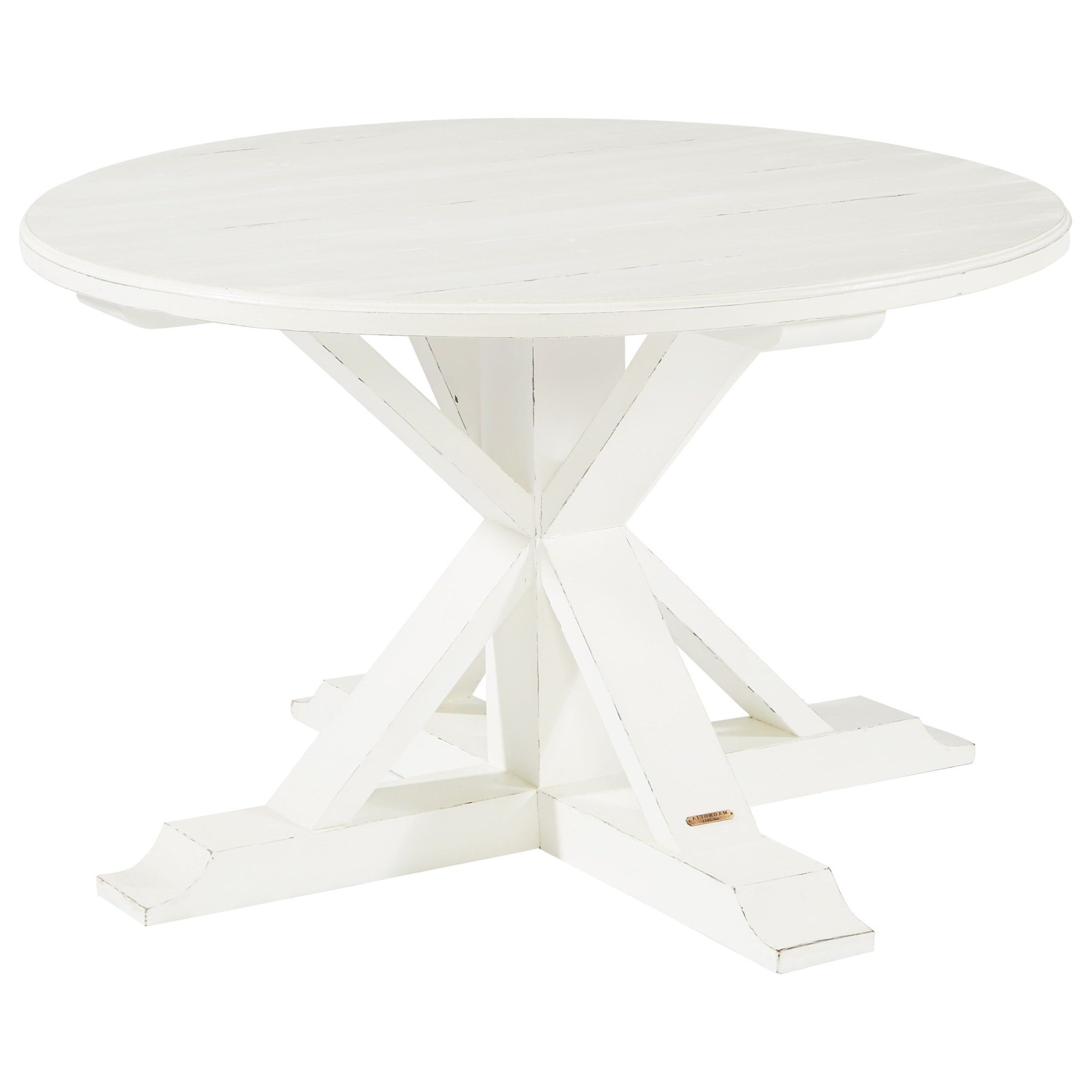 2018 Magnolia Home Taper Turned Jo's White Gathering Tables Inside Round Table With X Shaped Pedestalmagnolia Homejoanna Gaines (View 14 of 25)